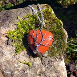 Coeur de vie en jaspe rouge